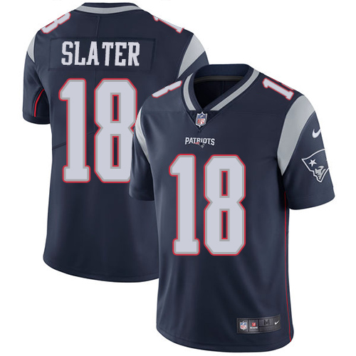 Nike Patriots #18 Matt Slater Navy Blue Team Color Men's Stitched NFL Vapor Untouchable Limited Jersey - Click Image to Close